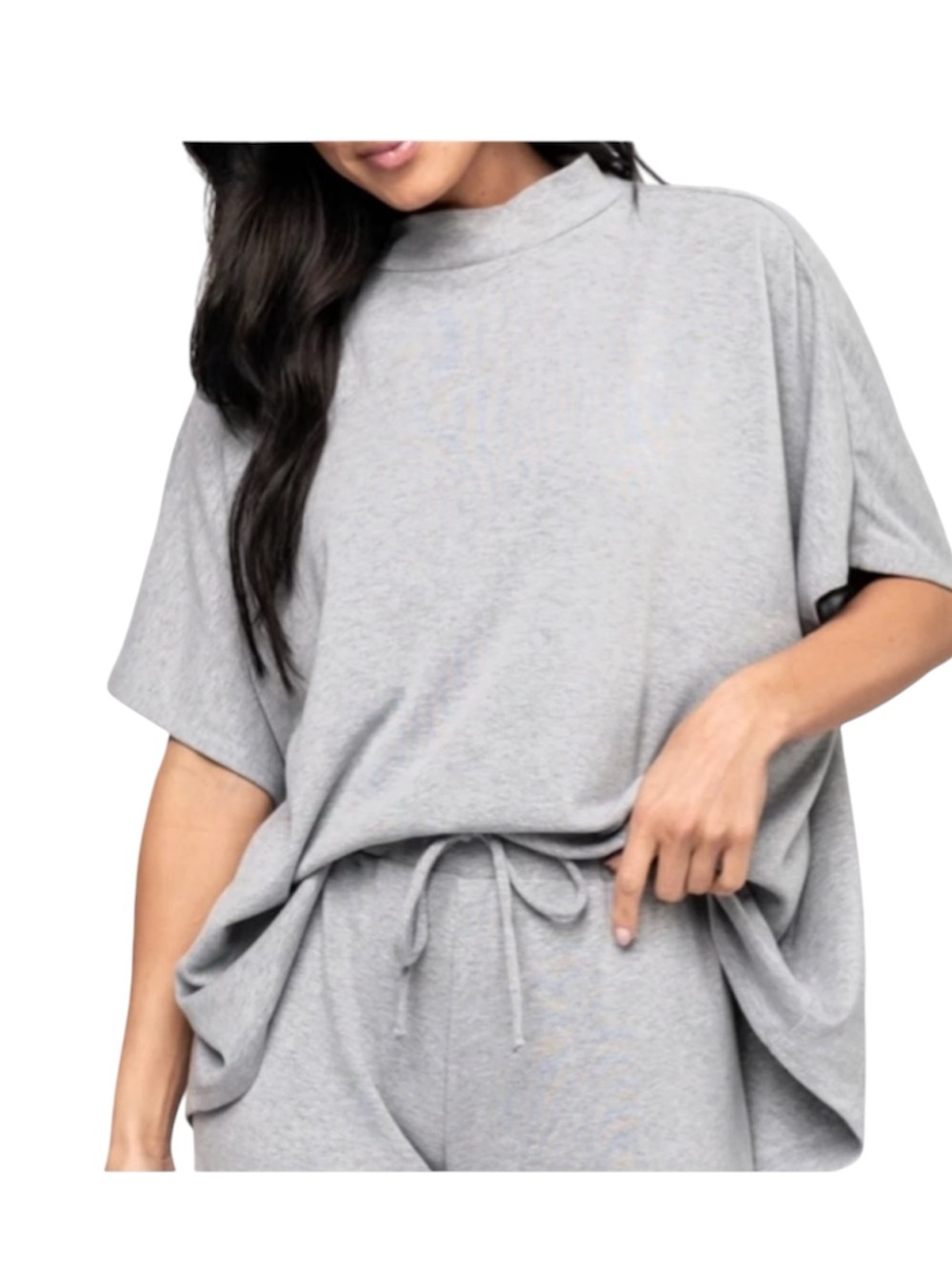 Holley Girl Travel Top Grey XL Soft Stretch Travel Loungewear New Very Oversized